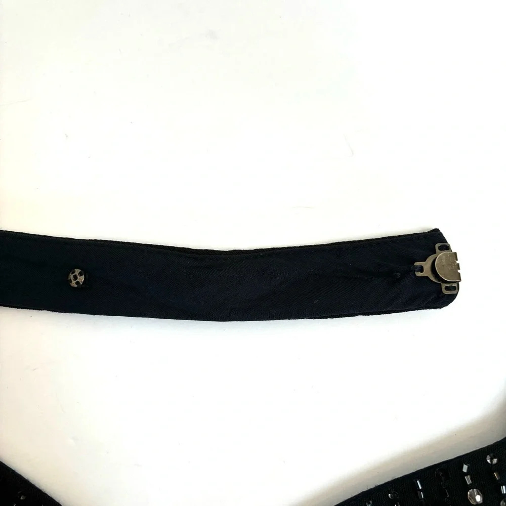 BCBGMAXAZRIA Y2K Ruched Jersey Halter Dress Sequin Trim Cocktail Navy Small NWT - Picture 7 of 14